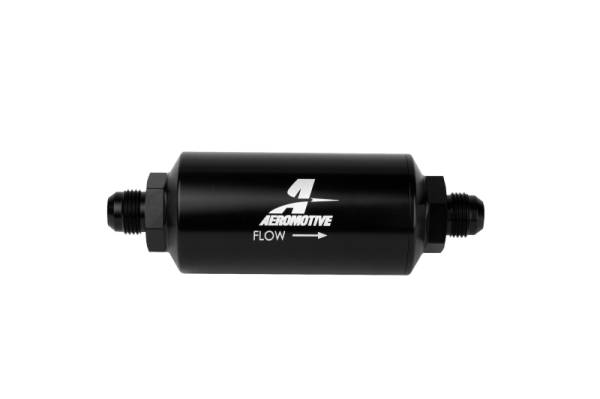 Aeromotive - Aeromotive In-Line Filter - AN-08 size Male - 10 Micron Microglass Element - Bright-Dip Black