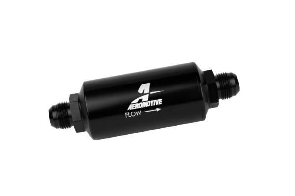 Aeromotive - Aeromotive In-Line Filter - AN -10 size Male - 10 Micron Microglass Element - Bright-Dip Black