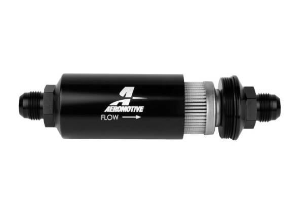 Aeromotive - Aeromotive In-Line Filter - (AN-10) 100 Micron Stainless Steel Element Black Anodize Finish