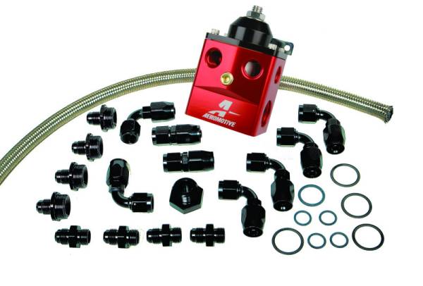 Aeromotive - Aeromotive A4 Dual Carburetor Regulator (P/N 13203) Kit (Incl. Reg/Hose/Hose Ends/Fittings)