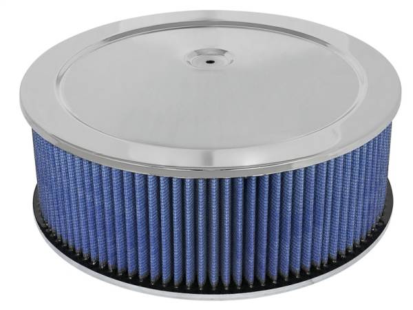 aFe - aFe MagnumFLOW Air Filters Round Racing P5R A/F Chrome Assy 14x5: Blk/Blue E/M