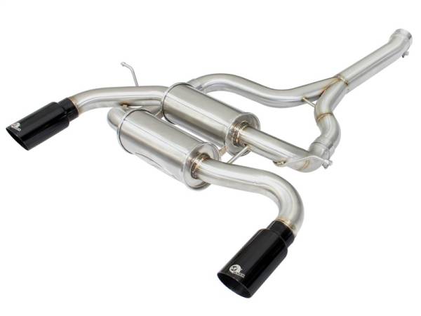 aFe - aFe MACHForce XP SS-304 Black Tip 2.5in Dia Axle Back Exhaust 12-15 BMW 335i (F30) 3.0L (t)