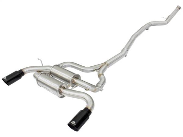 aFe - aFe MACHForce XP SS-304 Black Tip 2.5in Dia Cat Back Exhaust 12-14 BMW 335i (F30) 3.0L (t)