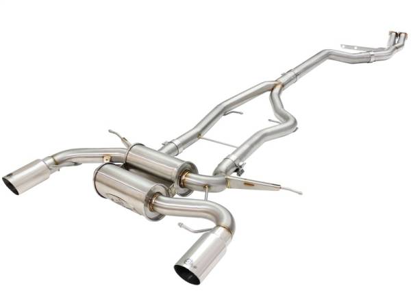 aFe - aFe MACHForce XP SS-304 Polish Tip 3.0in-2.5in Dia Cat Back Exhaust 11-13 BMW 335i (E90/E92) 3.0L