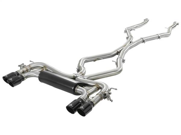 aFe - aFe MACH Force-Xp 3.5in. 304 SS C/B Exhaust System 15-18 BMW X5 M (F85) V8-4.4L (tt) - Black Tip