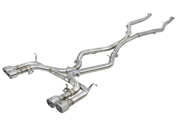 aFe - aFe MACH Force-Xp 3.5in. 304 SS C/B Exhaust w/o Muffler 15-18 BMW X5 M V8-4.4L (tt) - Polished Tip