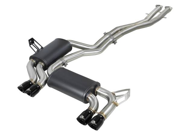 aFe - aFe MACH ForceXP 2.5 IN 304 Stainless Steel Cat-Back Exhaust System w/ Black Tips 01-06 BMW M3 (E46)