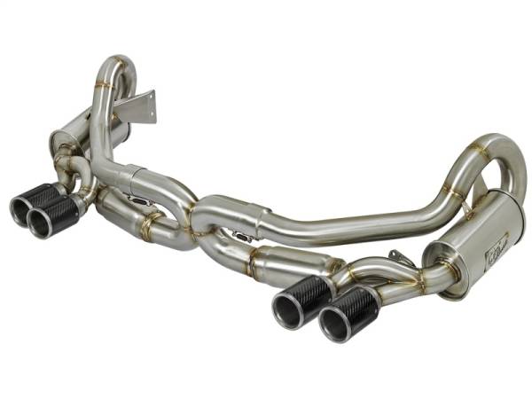 aFe - aFe Power Elite SS-304 Carbon Tip Dual Cat Back Exhaust 13-14 Porsche 911 C2S (991) H6-3.8L