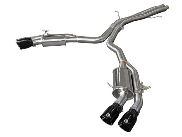 aFe - aFe 18-20 Audi RS5 Coupe MACH Force-Xp 3in to 2.5in 304 SS Axle-Back Exhaust System (Quad Black Tip) - 49-36427-B