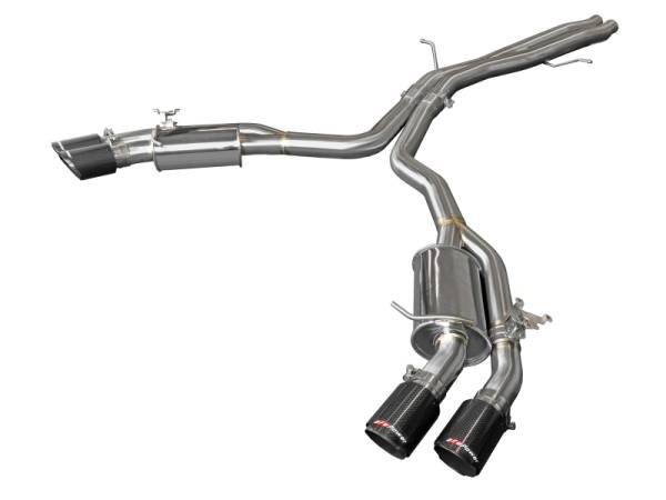 aFe - aFe 18-20 Audi RS5 Coupe MACH Force-Xp 3in to 2.5in 304 SS Axle-Back Exhaust System-Quad Carbon Tips - 49-36427-C