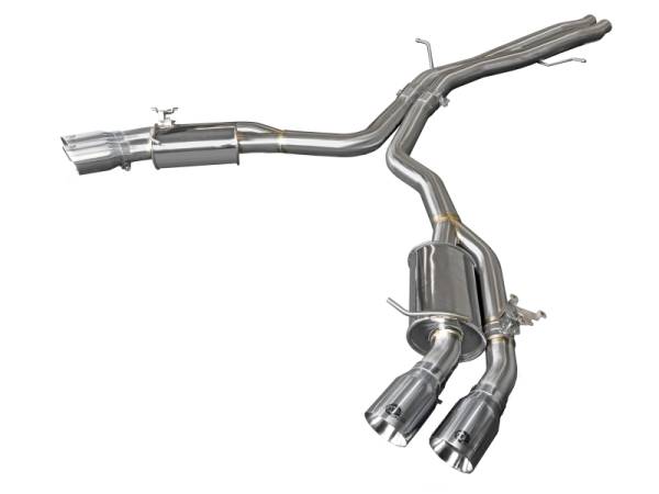 aFe - aFe 18-20 Audi RS5 Coupe MACH Force-Xp 3in to 2.5in 304 SS Axle-Back Exhaust System-Quad Polish Tips - 49-36427-P