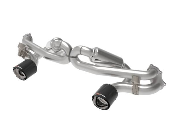 aFe - aFe MACHForce XP 2.25in-2.5in 304SS Exhaust Cat-Back 20-22 Porsche Cayman GT4 (718) - Carbon Tips