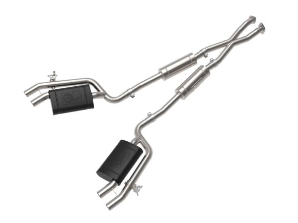 aFe - aFe Gemini XV 2.5in 304 SS Cat-Back Exhaust w/Cut-Out 18-22 Kia Stinger V6 3.3L