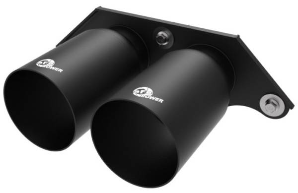 aFe - aFe Power Mach Force Xp 4in 304 SS Bolt-On Exhaust Tips Satin Black 14-19 Porsche 911 GT3 3.8L/4.0L