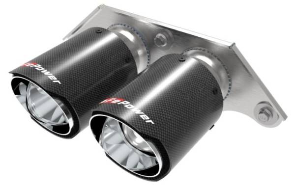 aFe - aFe Power Mach Force Xp 4in 304 SS Bolt-On Exhaust Tips Carbon Fiber 14-19 Porsche 911 GT3 3.8L/4.0L