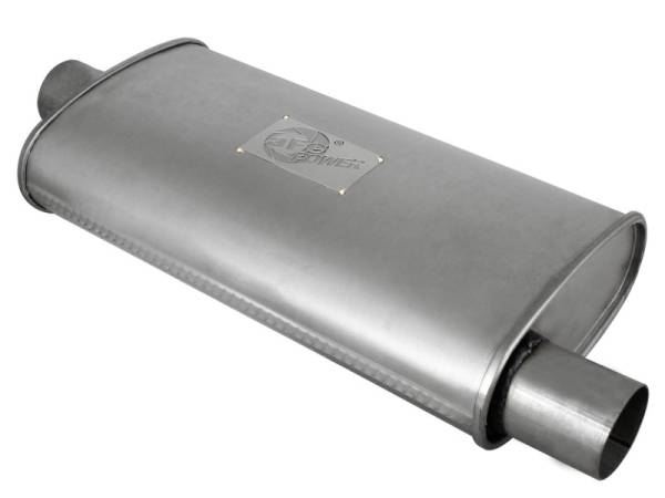 aFe - aFe Scorpion Replacement Alum Steel Muffler Double Layer 2-1/2in In/Out Center/Offset 18inL x9inW