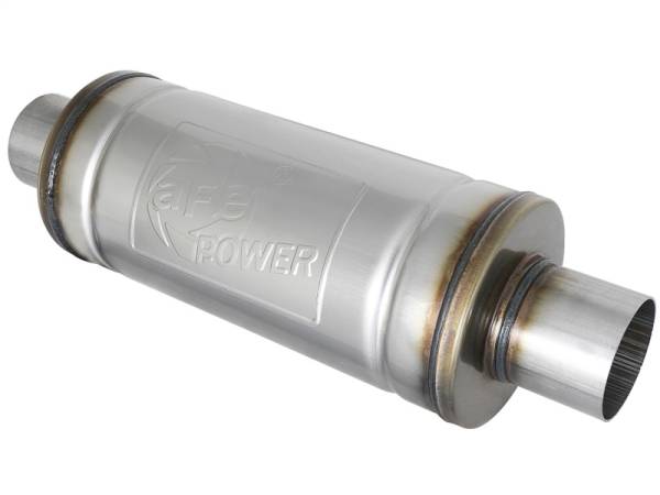 aFe - aFe MACH Force-Xp 409 SS Muffler 2-1/2in Center/Center 14in L X 6in Dia - Round Body