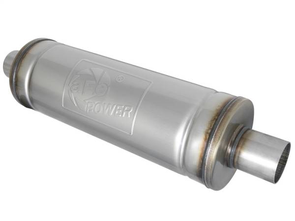 aFe - aFe MACH Force-Xp 409 SS Muffler 2.5in Center/Center 18in L x 6in Dia - Round Body