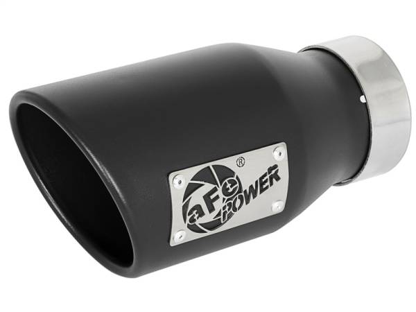 aFe - aFe MACH Force-Xp 409 SS Exhaust Tip Black (Left Side) 3in In x 4-1/2in Out x 9in L Clamp-On