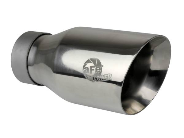 aFe - aFe MACH Force-Xp Univ 304 SS Double-Wall Clamp-On Exhaust Tip - Polished - 3in Inlet - 4.5in Outlet