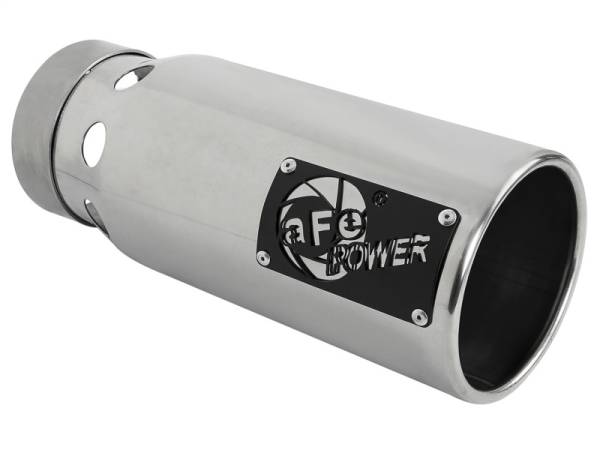 aFe - aFe SATURN 4S 4in SS Intercooled Exhaust Tip - Polished 4in In x 5in Out x 12in L Bolt-On