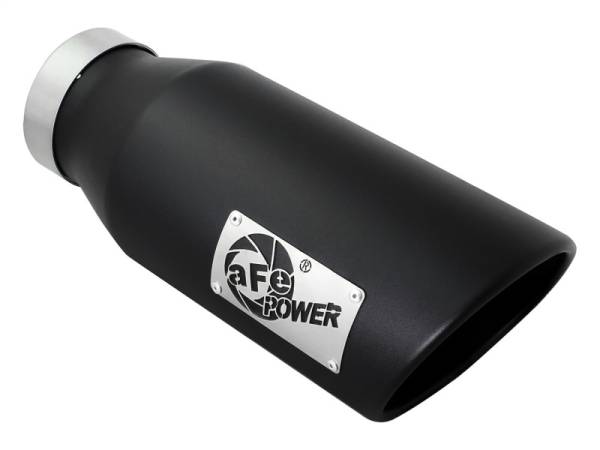 aFe - aFe Power MACH Force-Xp 4in In x 6in Out x 15in L Driver Side Clamp-On 4in 409 SS Exhaust Tip-Black