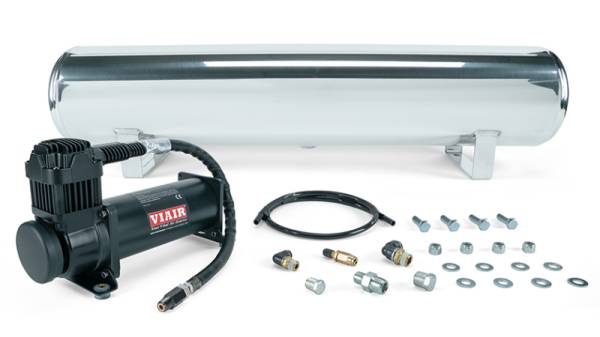 Air Lift - Air Lift 4 Gal. Polished Tank w/ Viair 444b Blk Compressor (Incl. Fittings & Mounting Hardware)