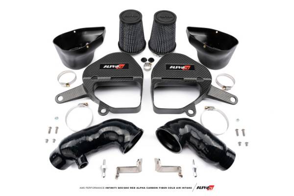 AMS - AMS Performance Infiniti Q50/Q60 Red Alpha Matte Carbon Intake Kit - ALP.28.08.0001-2