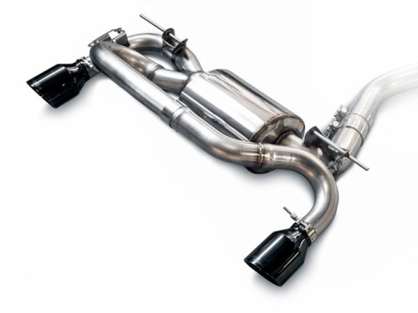 AWE Tuning - AWE Tuning BMW F22 M235i / M240i Touring Edition Axle-Back Exhaust - Diamond Black Tips (102mm)