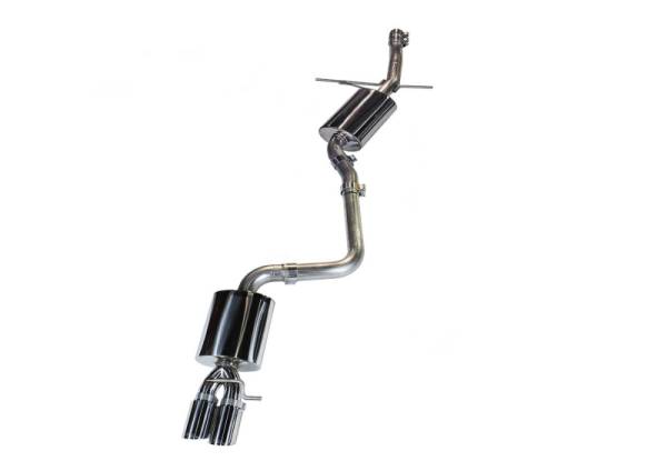 AWE Tuning - AWE Tuning Audi B8 A4 Touring Edition Exhaust - Single Side Polished Silver Tips