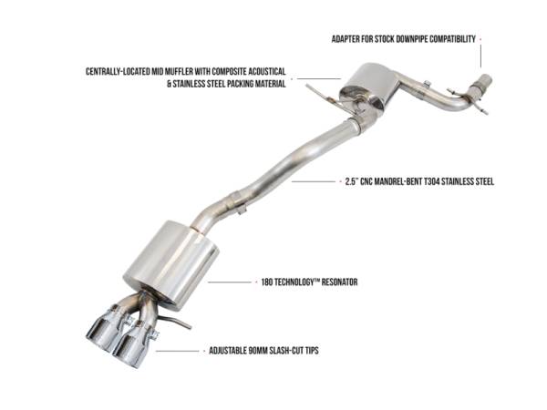 AWE Tuning - AWE Tuning Mk5 Jetta 2.0T - GLI Touring Edition Exhaust - Polished Silver Tips