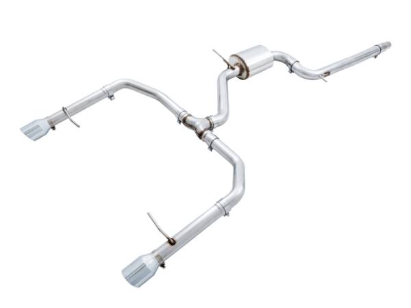 AWE Tuning - AWE Tuning 18-21 Volkswagen Jetta GLI Mk7 Track Exhaust - Chrome Silver Tips (Fits High-Flow DP)