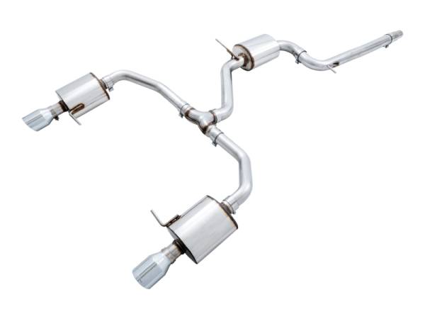 AWE Tuning - AWE Tuning 18-21 Volkswagen Jetta GLI Mk7 Touring Exhaust - Chrome Silver Tips (Fits High-Flow DP)