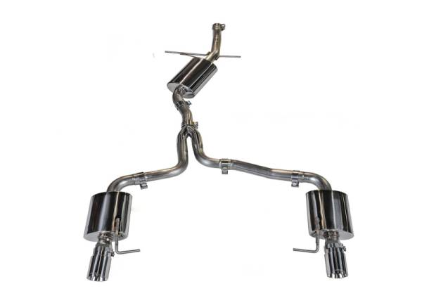 AWE Tuning - AWE Tuning Audi B8 A5 2.0T Touring Edition Exhaust - Dual Outlet Polished Silver Tips