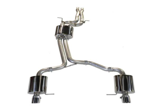 AWE Tuning - AWE Tuning Audi 8R Q5 3.0T Touring Edition Exhaust Dual Outlet Chrome Silver Tips