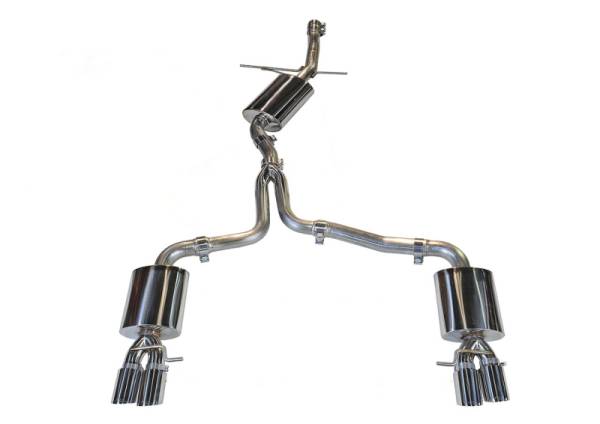 AWE Tuning - AWE Tuning Audi B8 A4 Touring Edition Exhaust - Quad Tip Polished Silver Tips - Does Not Fit Cabrio