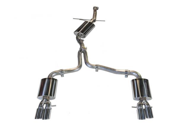 AWE Tuning - AWE Tuning Audi B8 A5 2.0T Touring Edition Exhaust - Quad Outlet Polished Silver Tips