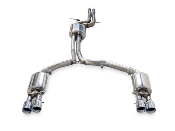 AWE Tuning - AWE Tuning Audi C7 A7 3.0T Touring Edition Exhaust - Quad Outlet Chrome Silver Tips