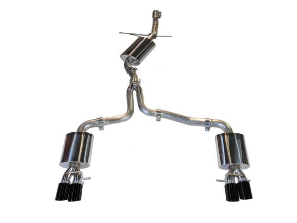 AWE Tuning - AWE Tuning Audi B8 A4 Touring Edition Exhaust - Quad Tip Diamond Black Tips - Does not fit Cabriolet