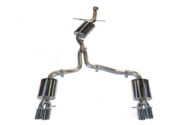 AWE Tuning - AWE Tuning Audi B8 A5 2.0T Touring Edition Exhaust - Quad Outlet Diamond Black Tips