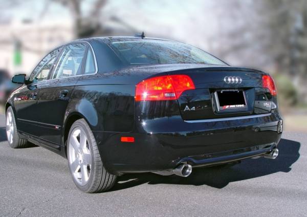 AWE Tuning - AWE Tuning Audi B7 A4 3.2L Track Edition Dual Tip Exhaust - Diamond Black Tips