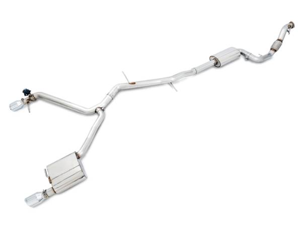 AWE Tuning - AWE Tuning Audi B9 A4 SwitchPath Exhaust Dual Outlet - Chrome Silver Tips (Includes DP and Remote)