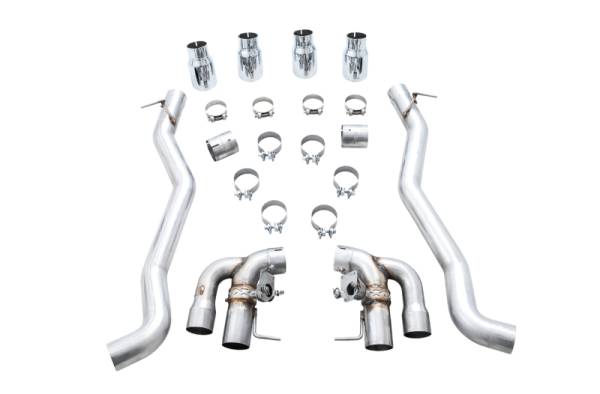 AWE Tuning - AWE Tuning 18-19 BMW M5 (F90) 4.4T AWD SwitchPath Axle-back Exhaust - Chrome Silver Tips