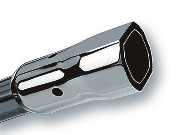 Borla - Borla 2.25in Inlet 3.38in x 3.0in Square Angle Cut Phantom x 6.5in Long Universal Exhaust Tips