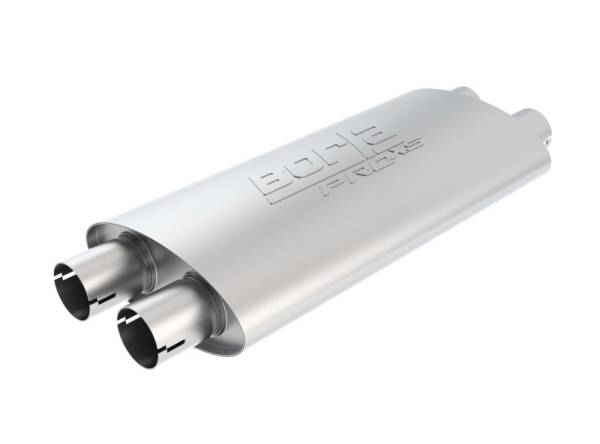 Borla - Borla Pro-XS 2.25in Tubing 19in x 4in x 9.5in Oval Notched Dual In / Dual Out Muffler