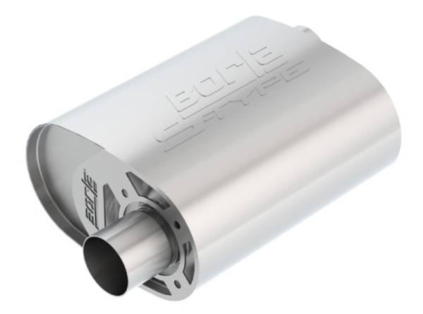 Borla - Borla CrateMuffler Ford Coyote 2.5 inch Offset/Offset 12in x 6in x 10.34in S-Type Oval Muffler