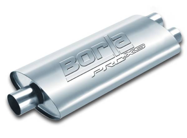 Borla - Borla Pro-XS 3in, 2-1/2in, 19in x 9-1/2in x 4in Oval Cen/Dual Turbo XL Muffler