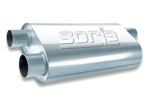 Borla - Borla Universal Oval Transverse Single 3in Inlet/2.5in Outlet 19in x 10.25in x 5.5in Turbo Muffler