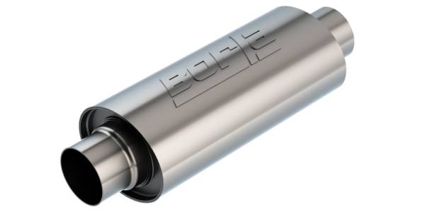 Borla - Borla Universal Muffler 5in. x 6.25in. X 13.5in. Body 18.5in. OAL 3in I.D. In/Out Brushed T-304