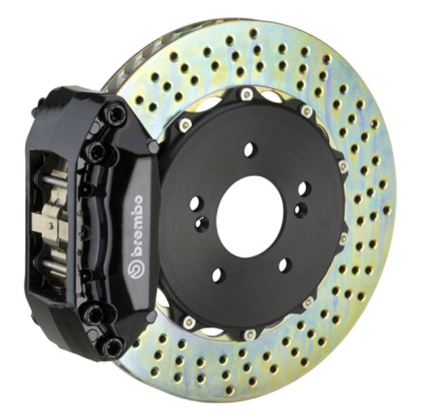 Brembo - Brembo 97-01 Integra Type-R Front GT BBK 4 Piston Cast 2pc 328x28 2pc Rotor Drilled-Black - 111.6003A1